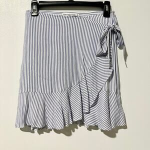 Abercrombie Blue Striped Wrap Skirt